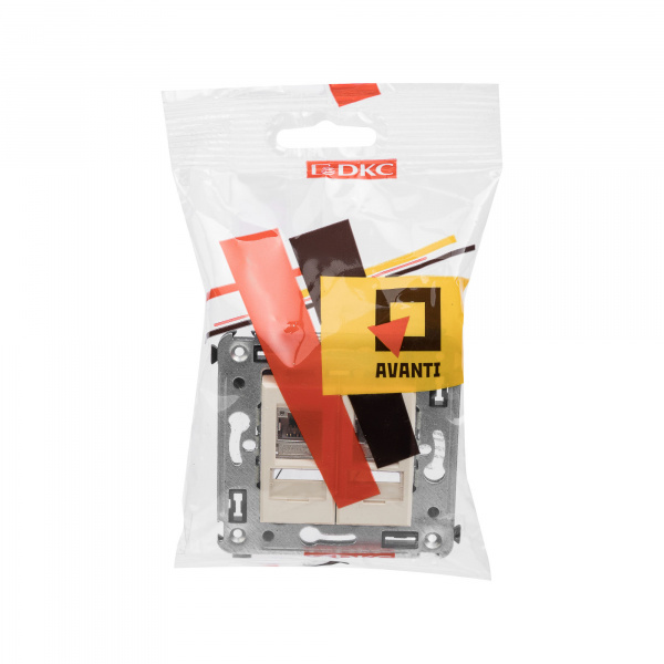 DKC Avanti Ванильная дымка Компьютерная розетка RJ-45 двойная  категория 6 экранированная