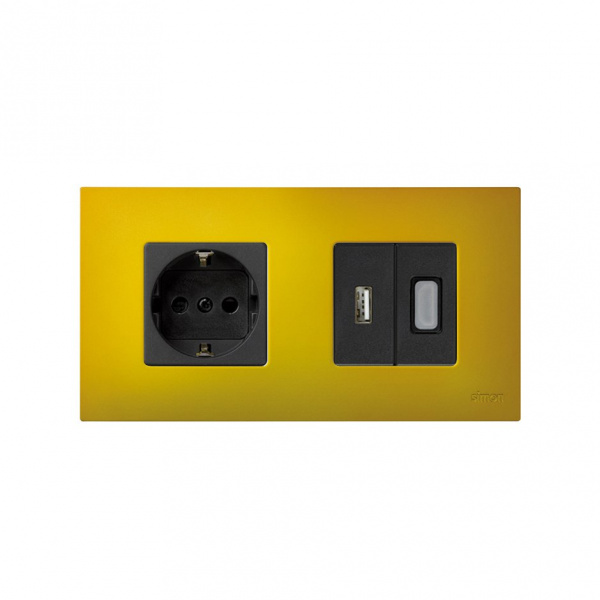 Simon 27 Play Артик Жёлтый Рамка-декор 2-ая