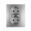 Legrand Etika Алюминий Розетка 2-ая с/з , винтовые клеммы, 16А, 250 В