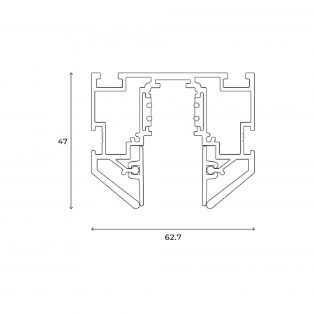 Шинопровод под натяжной потолок ElDeko HSBL_0186, 48В-3м, чёрный