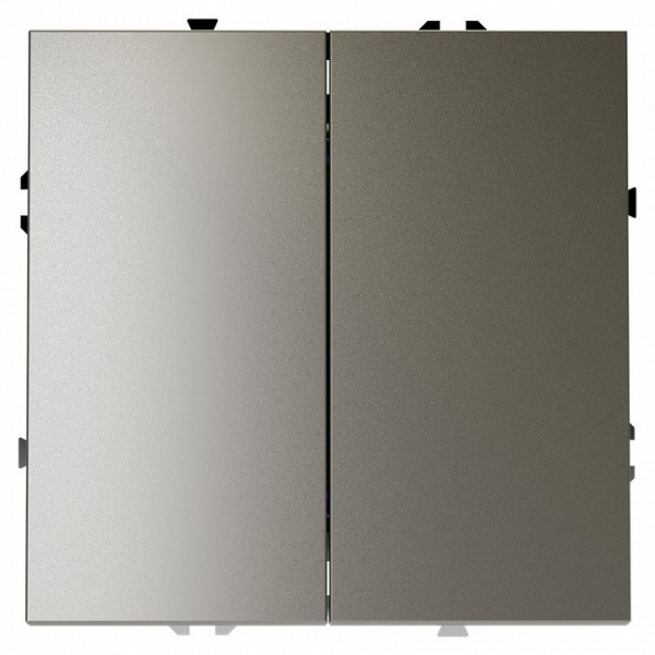 Выключатель с самовозвратом встраиваемый VOLTUM S70 двухклавишный 10А, (шелк)