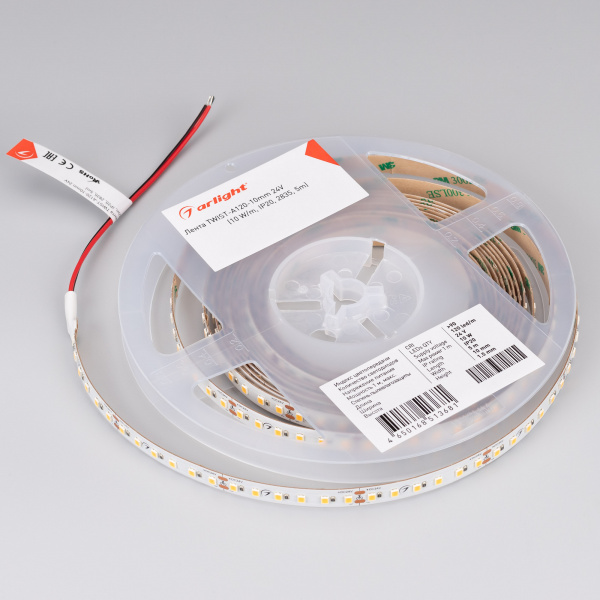 Arlight Лента TWIST-A120-10mm 24V Warm3500 (10 W/m, IP20, 2835, 5m) (Открытый)