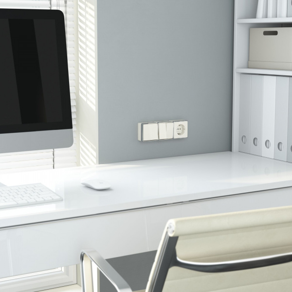 Выключатель одноклавишный проходной Gallant слоновая кость W5012003