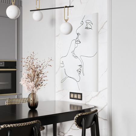 Рамка из поликарбоната на 3 поста Slab черный софт W0032908