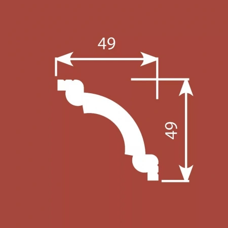Карниз KX008, 49х49, 2000мм, Экополимер/16