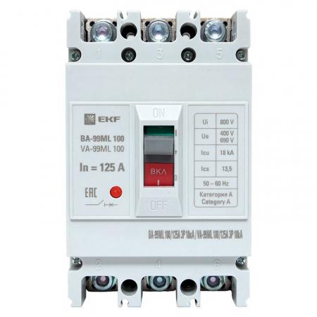 EKF Basic Автоматический выключатель ВА-99МL 100/125А 3P 18кА