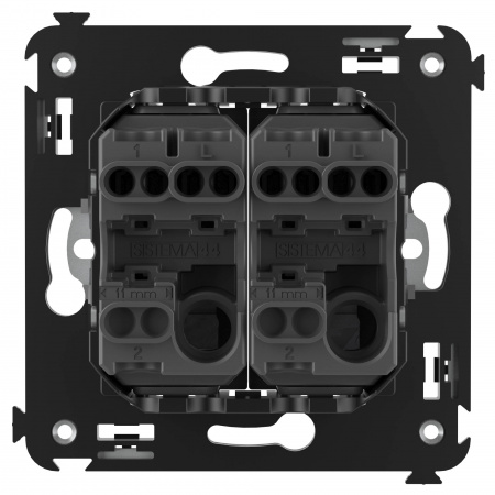 DKC Avanti Черный квадрат Выключатель двухклавишный