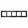 Рамка стеклянная VOLTUM S70 на 5 постов, (черный,стекло)
