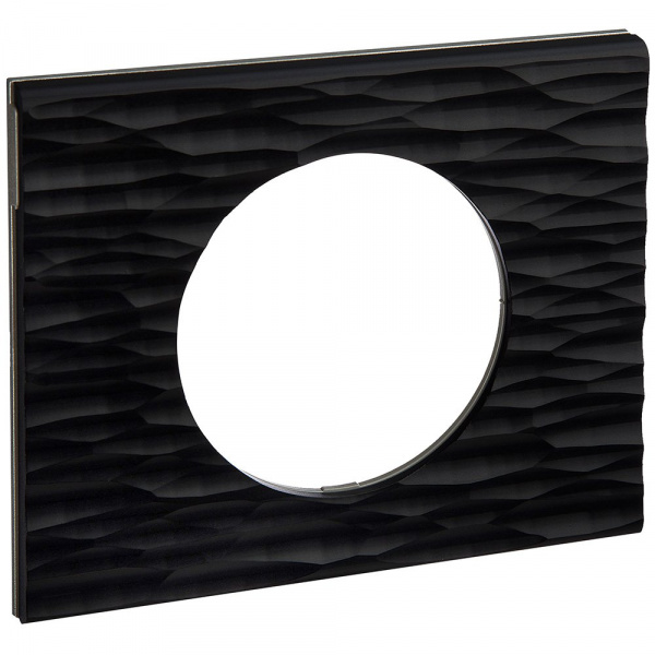 Legrand Celiane2 Corian Черный рифленый Рамка 1-я (2 мод)