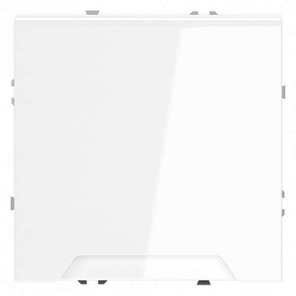 Розетка встраиваемая VOLTUM S70 с заземлением, защитными шторками и крышкой 16А, (белый глянцевый)