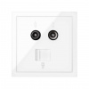 Simon 100 Белый глянец Накладка розетки комбинированной R-TV+SAT + RJ45