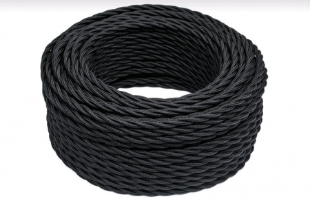 BIRONI Черный матовый Витой провод 3*0,75 150м
