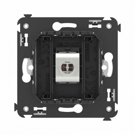 DKC Avanti Компьютерная розетка RJ-45 без шторки в стену, кат.6 одинарная экранированная, Черный матовый