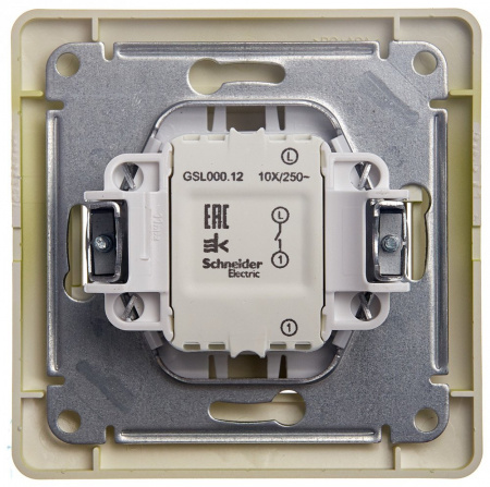 SE Glossa Фисташковый Выключатель 1-клавишный сх.1, 10AX (в сборе)