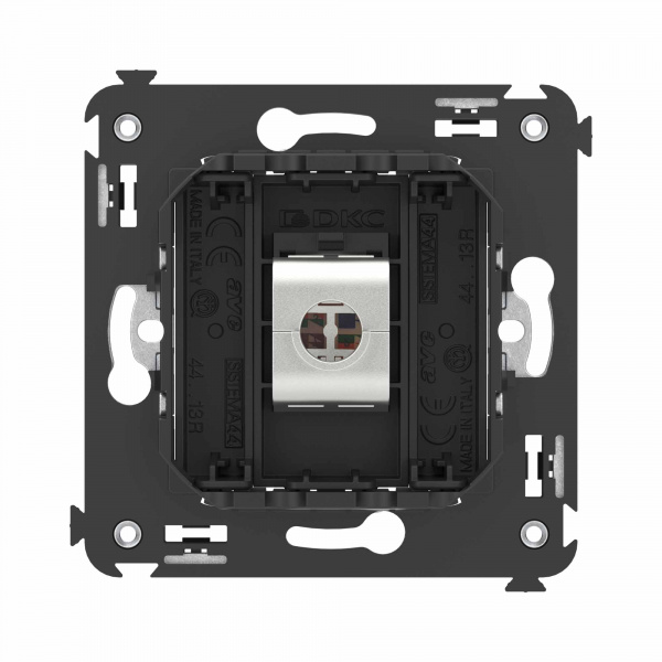 DKC Avanti Компьютерная розетка RJ-45 без шторки в стену, кат.6 одинарная экранированная, Черный матовый