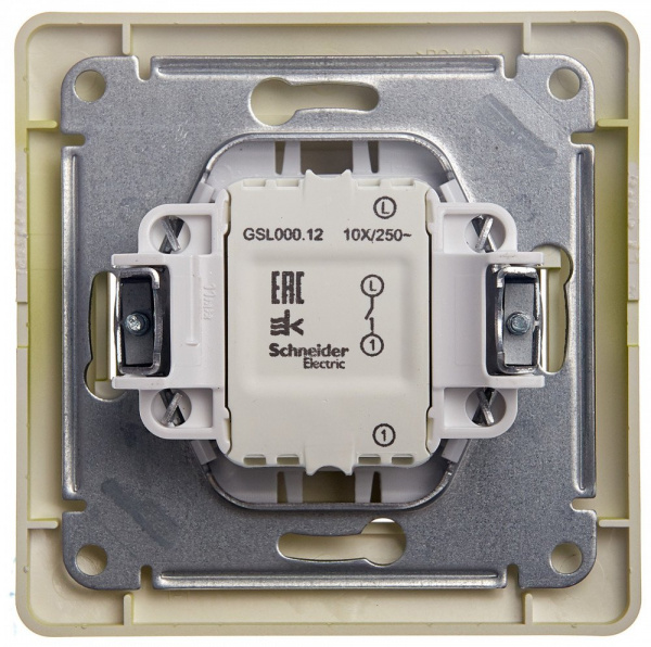 SE Glossa Фисташковый Выключатель 1-клавишный сх.1, 10AX (в сборе)