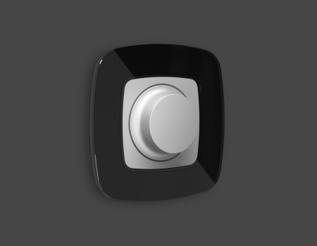 Лицевая панель OMEGA (Серебро глянец) для светорегулятора универсального QUANT OP4055