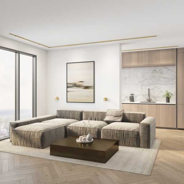 DK5072-SB Бра SHINE WALL со светодиодом, D104*H68, IP20, 3000К, 3W, RA?90, сатинированная латунь, алюминий