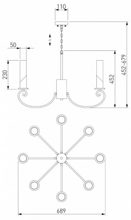 Классическая подвесная люстра 60117/8 никель Eurosvet Banci