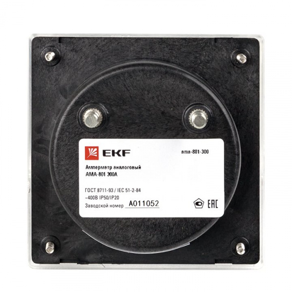 EKF PROxima Амперметр AMA-801 аналоговый на панель (80х80) круглый вырез 300А трансф. подкл.