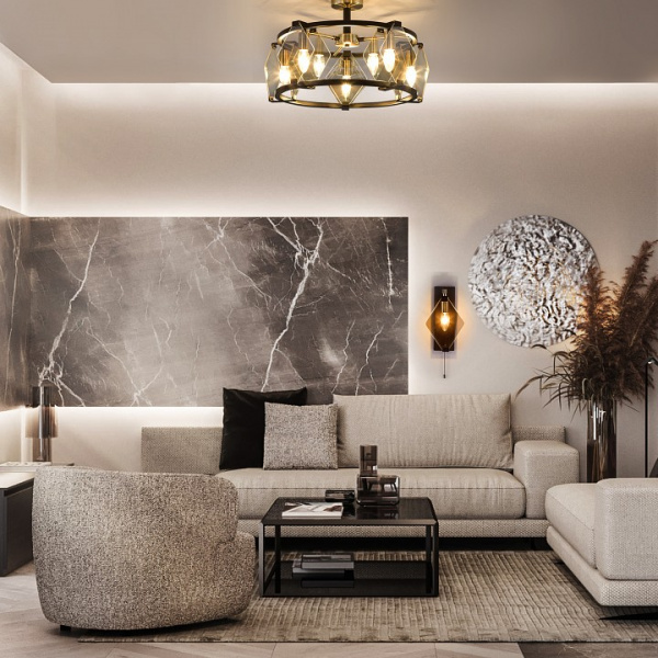 Умный потолочный светильник 60126/5 черный Eurosvet Aragon Умный потолочный светильник 60126/5 черный Eurosvet Aragon