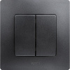 Legrand Etika Антрацит Выключатель 2-клавишный, авт.клеммы, 10 AX, 250 В