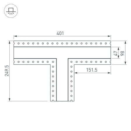 Arlight Тройник SL-LINIA45-FANTOM (Металл)