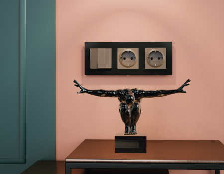 Рамка ALFA Techno (Черный матовый) 4-ая AF220704