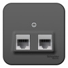 SE Blanca наруж Антрацит Розетка 2-ая ТЛФ/КОМП, RJ45+RJ11, кат.5E, изолир. пластина
