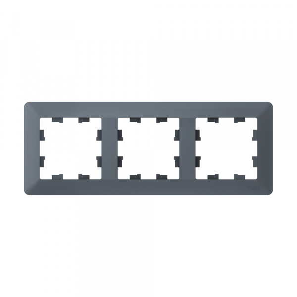 Systeme Electric AtlasDesign Air Грифель/дымчатый черный Рамка 3-ая