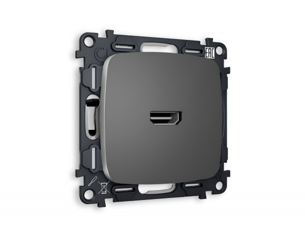 Комплект механизма розетки HDMI 2.0 OMEGA MO664010 Антрацит серый 40V/500mA 2.0GHz 5-18Gbit/s QUANT