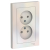 SE AtlasDesign Жемчуг Розетка б/з двойная, 16А, в сборе