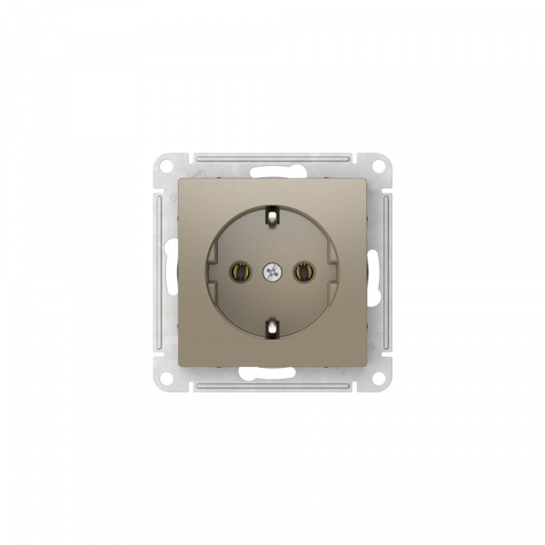 Systeme Electric AtlasDesign Шампань Розетка с заземлением, 16А, мех., быстрозажим. клем.