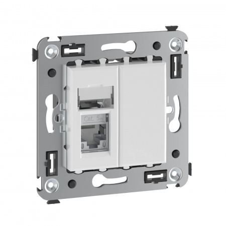 DKC Avanti Белое облако Компьютерная розетка RJ-45 одинарная  категория  5e экранированная