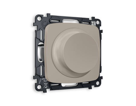 Комплект механизма светорегулятора универсального поворотно-нажимного OMEGA MO365510 Серо-бежевый матовый 25-600W/LED 5-300W QUANT