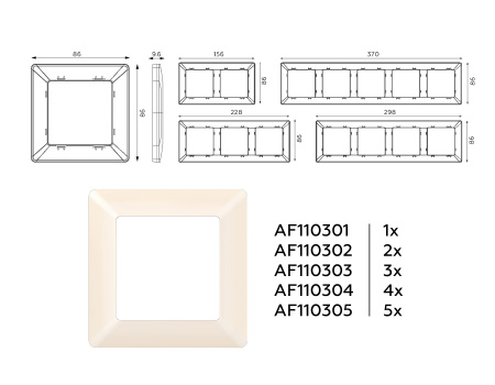 Рамка ALFA Line (Бежевый глянец) 4-ая AF110304