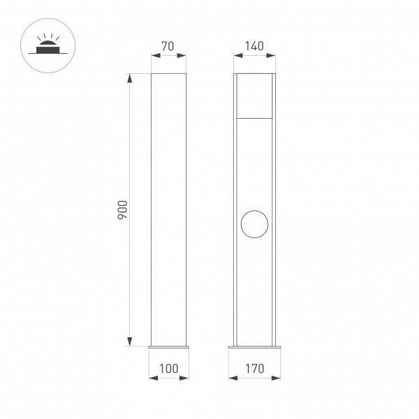 Arlight Светильник LGD-SEKVOYA-BOLL-SOCKET-H900-11W Warm3000 (BK, 120 deg, 230V) (IP54 Металл, 3 года)