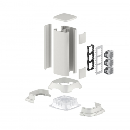 DKC Миниколонна алюминиевая 0,35 м, цвет светло-серебристый металлик