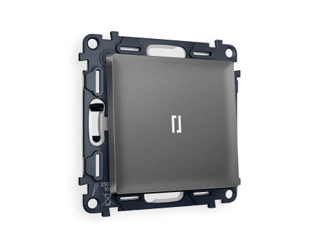 Комплект механизма 1-клавишного выключателя с подсветкой 5600K ALFA MA652015 Антрацит серый QUANT