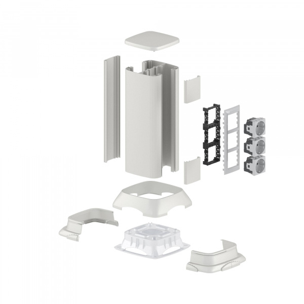 DKC Миниколонна алюминиевая 0,35 м, цвет светло-серебристый металлик