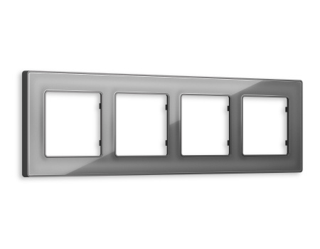 Рамка ALFA Arctic (Антрацит серый Стекло органическое) 4-ая AF580654