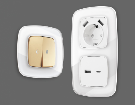 Рамка OMEGA Radian (Белый Стекло органическое) 1-ая OF320101