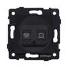 Розетка двойная RJ11 + RJ45 Cat.6, черный матовый Kollinger REA-011BM для Aspekt, Eleganz, Reflex