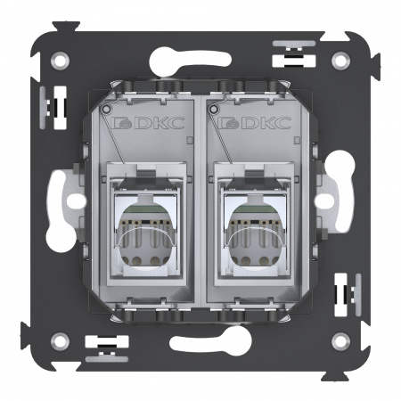 DKC Avanti Закаленная сталь Компьютерная розетка RJ-45 двойная  категория 5e экранированная