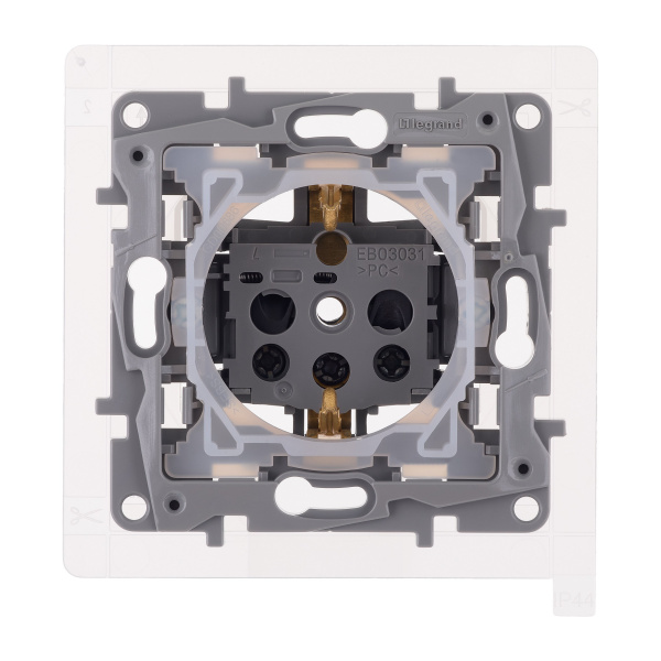 Legrand Etika Антрацит Розетка 2К+З IP44