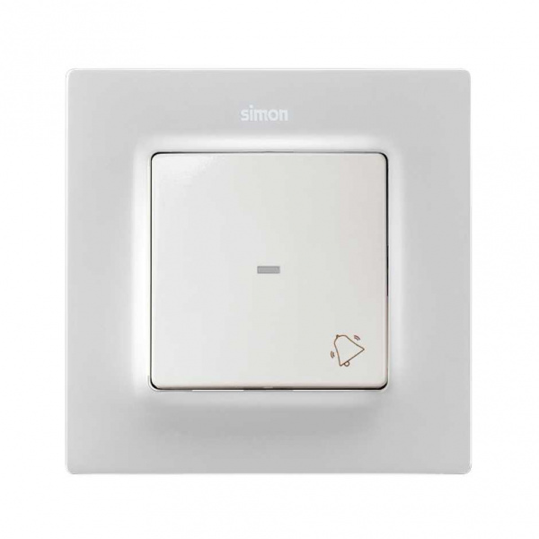 Simon S82 Concept Матовый белый, Клавиша для выключателя с подсветкой и пиктограммой "свет"