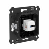 DKC Avanti Компьютерная розетка RJ-45 без шторки в стену, кат.6А одинарная, Черный квадрат