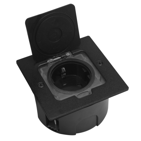 Лючок Surface 2 мод. (1 мод. 45х45 мм.), антрацит, IP44, (с уст. набором)