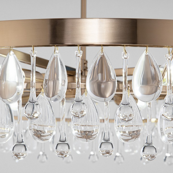 Подвесная люстра с хрусталем 60165/6 латунь Eurosvet Sophie