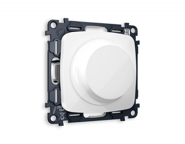 Комплект механизма светорегулятора универсального поворотно-нажимного OMEGA MO105510 Белый глянец 25-600W/LED 5-300W QUANT